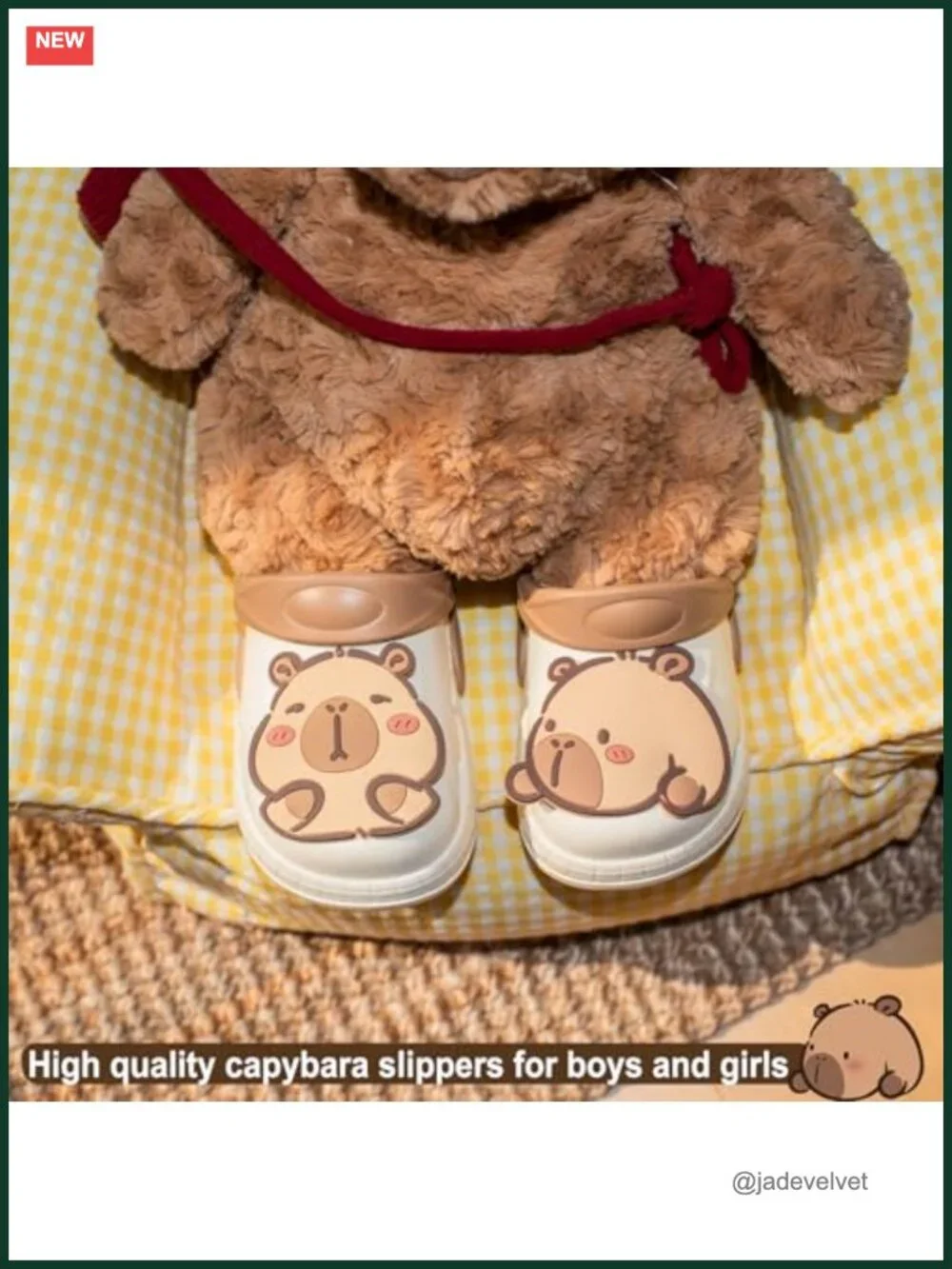 Kids Capybara Clog Sandals with Arch Support, Non-Slip EVA Slippers